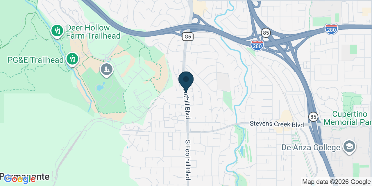 Map showing Santa Clara County, CA