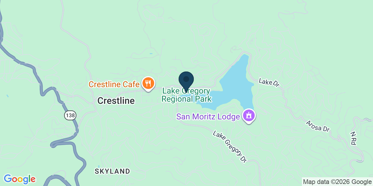 Map showing Crestline, San Bernardino County, CA