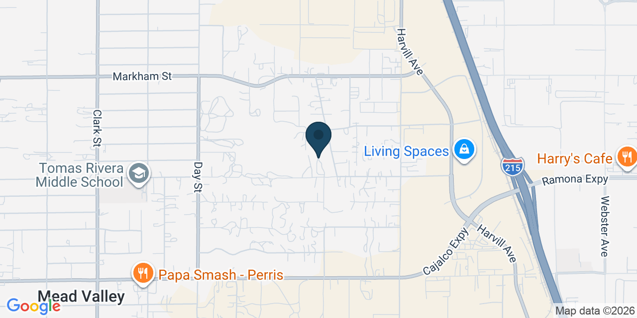 Map showing Mead Valley, Riverside County, CA