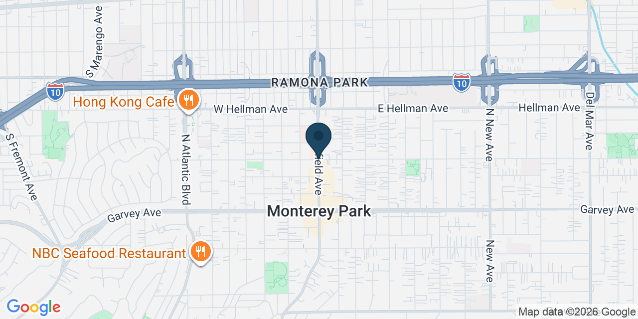 Map showing Monterey Park, Los Angeles County, CA