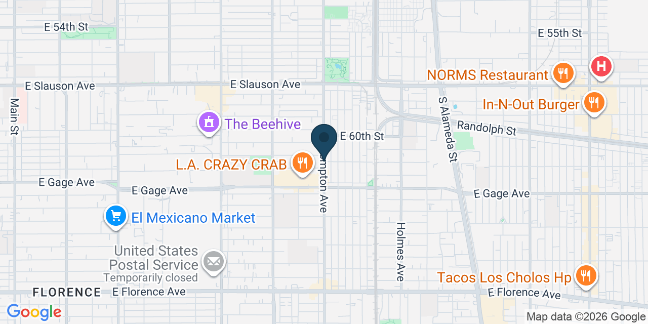 Map showing Florence-Graham, Los Angeles County, CA
