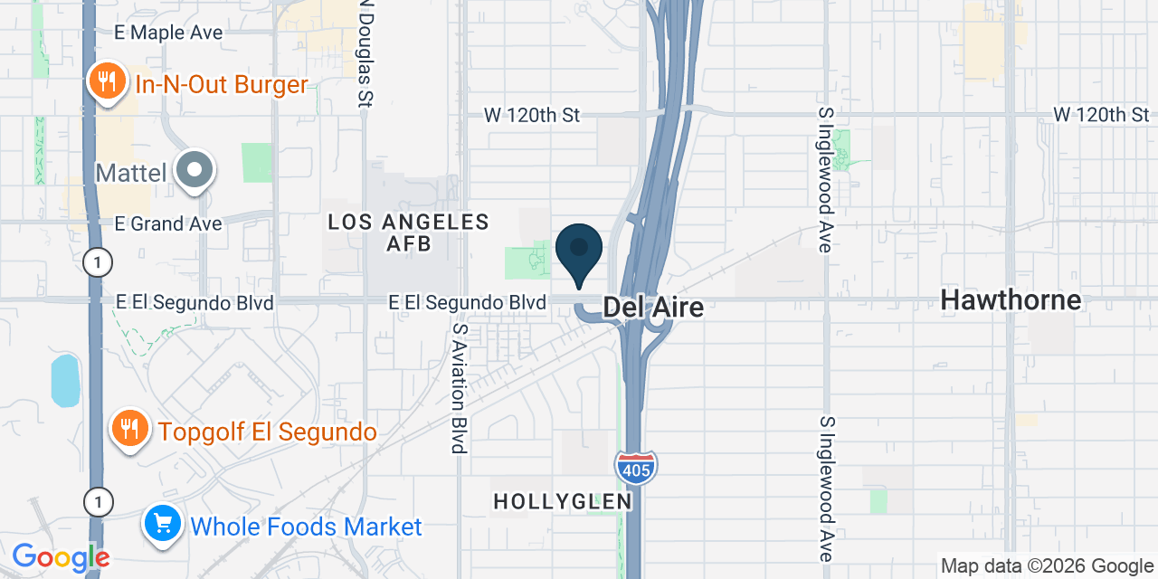 Map showing Hawthorne, Los Angeles County, CA
