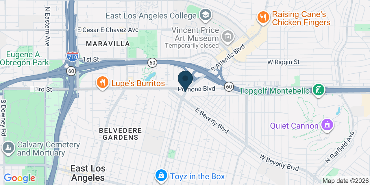 Map showing Los Angeles County, CA