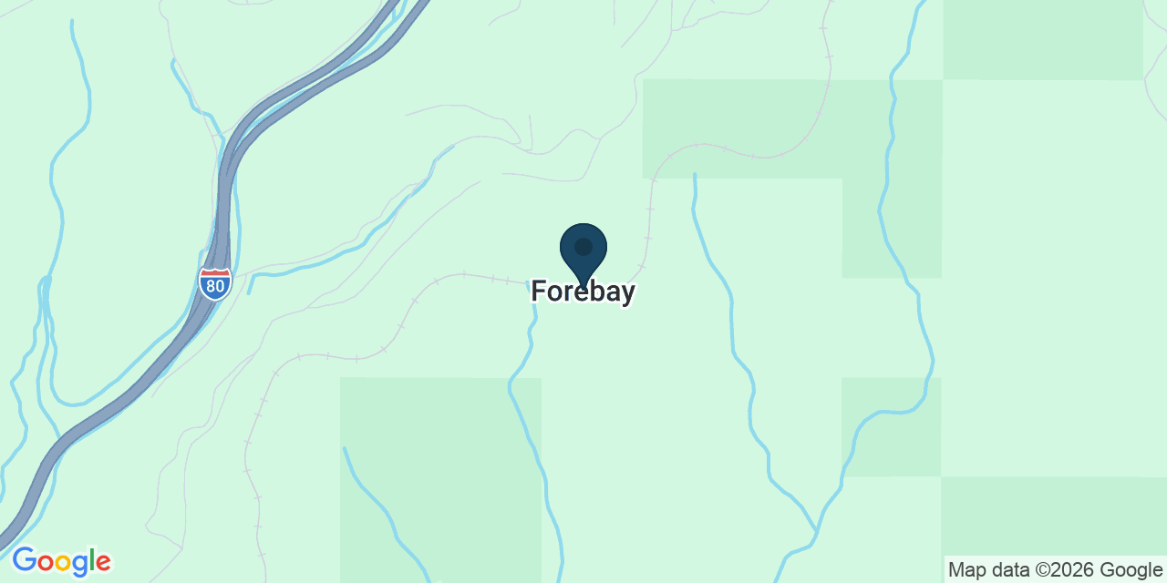 Map showing Forebay, Placer County, CA