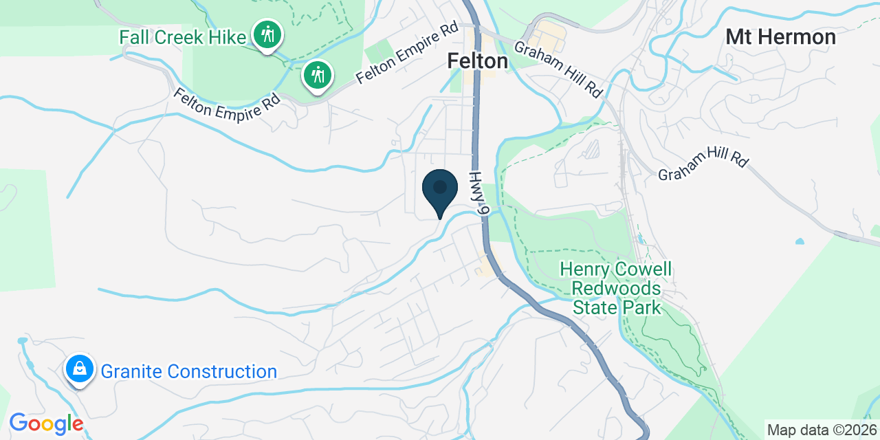 Map showing Felton, Santa Cruz County, CA