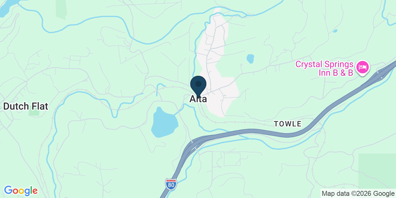 Map showing Alta, Placer County, CA