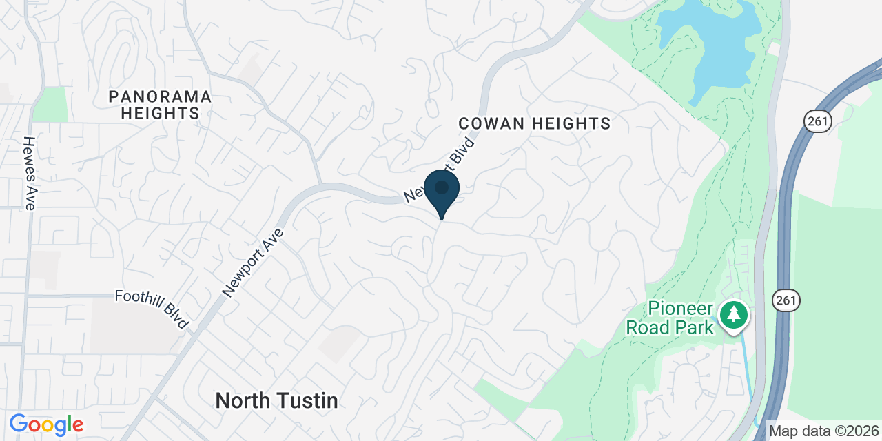 Map showing North Tustin, Orange County, CA