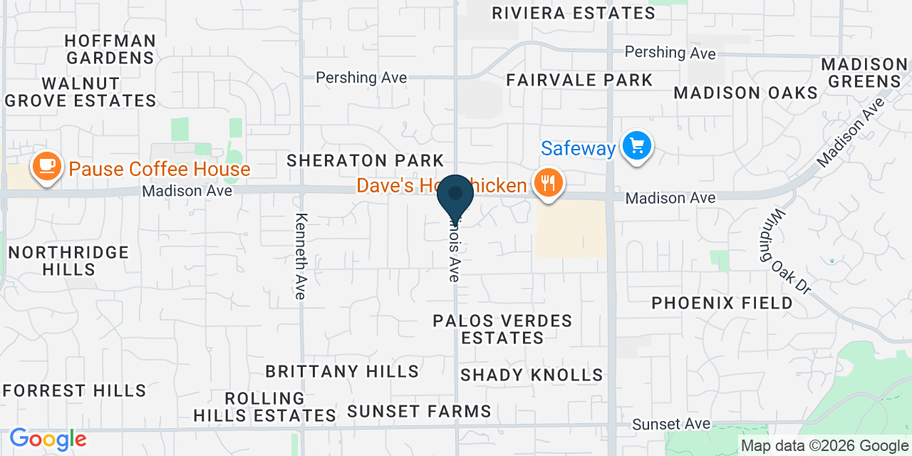 Map showing Fair Oaks, Sacramento County, CA