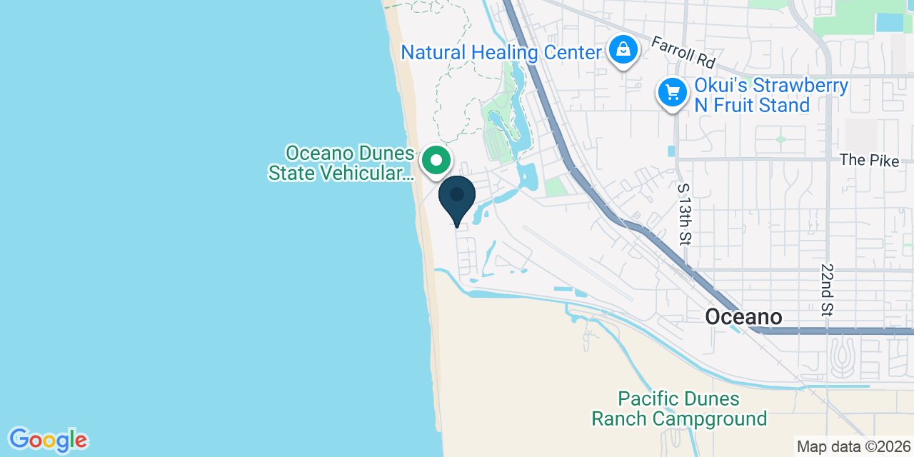 Map showing Oceano, San Luis Obispo County, CA