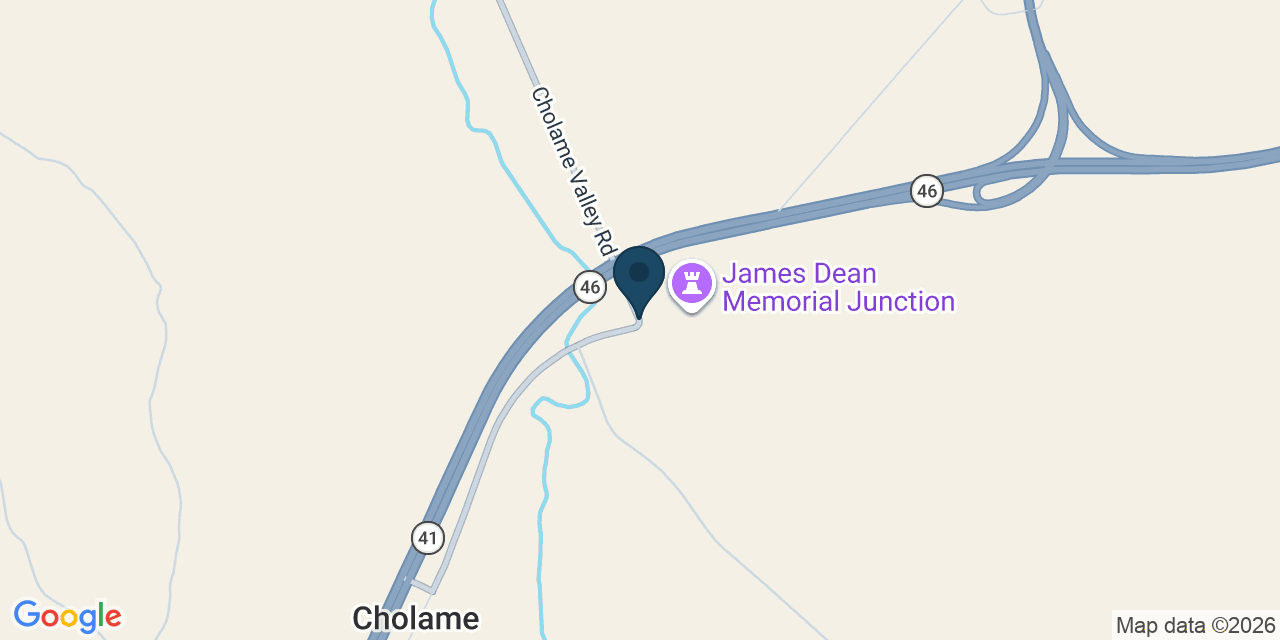 Map showing Shandon, San Luis Obispo County, CA