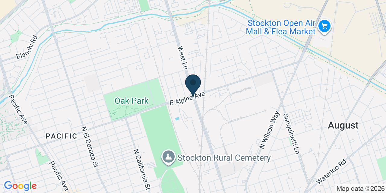 Map showing Stockton, San Joaquin County, CA