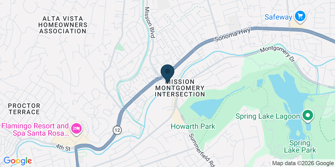 Map showing Santa Rosa, Sonoma County, CA