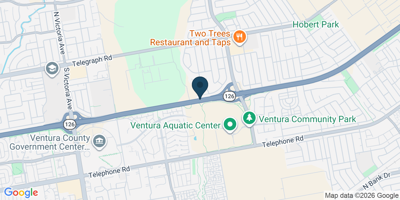 Map showing Ventura, Ventura County, CA