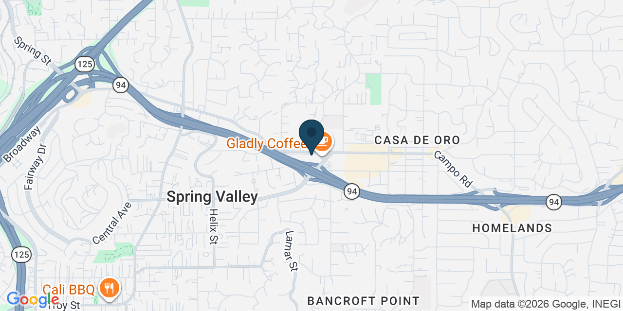 Map showing Spring Valley, San Diego County, CA