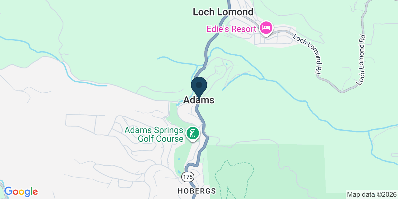 Map showing Adams, Lake County, CA
