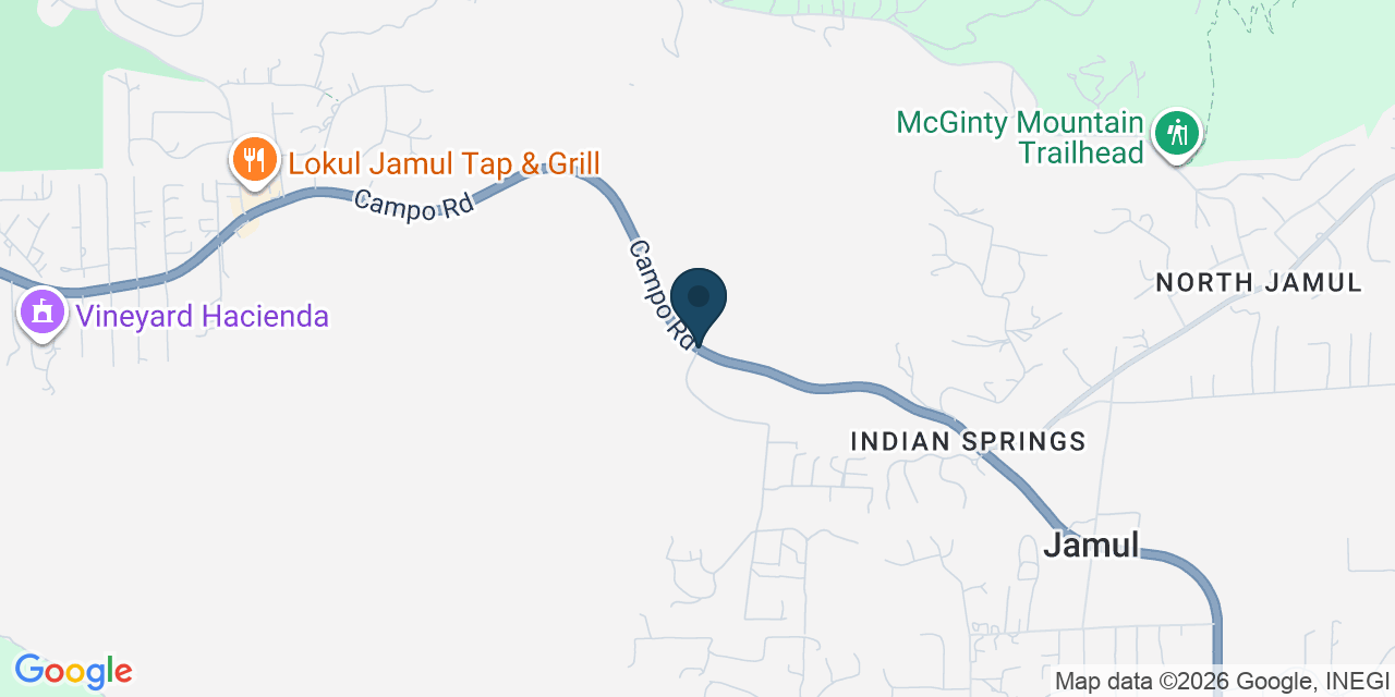 Map showing Jamul, San Diego County, CA
