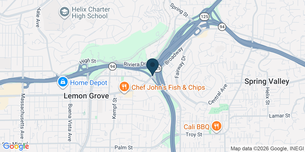 Map showing Lemon Grove, San Diego County, CA