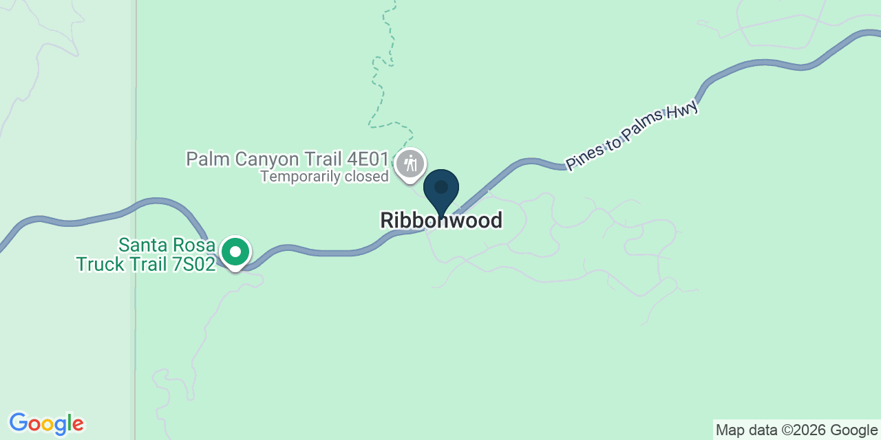 Map showing Ribbonwood, Riverside County, CA