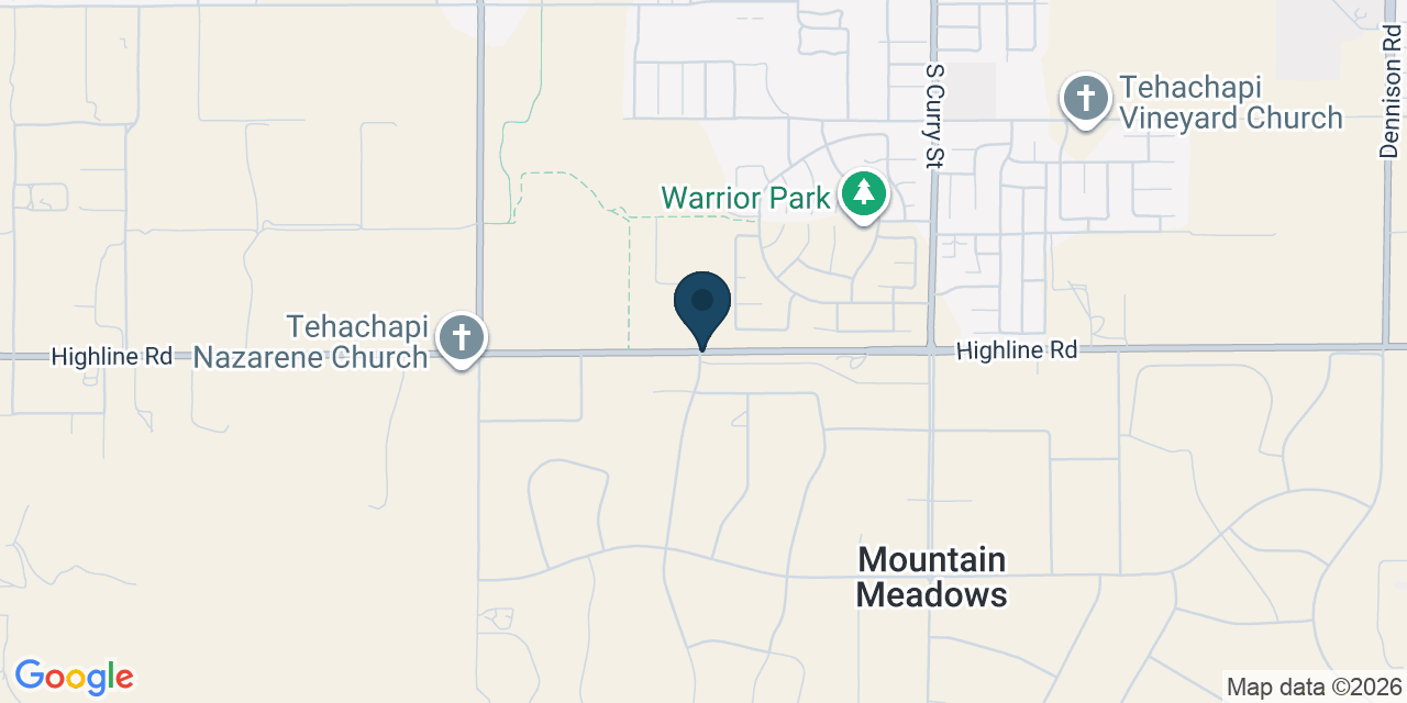Map showing Tehachapi, Kern County, CA