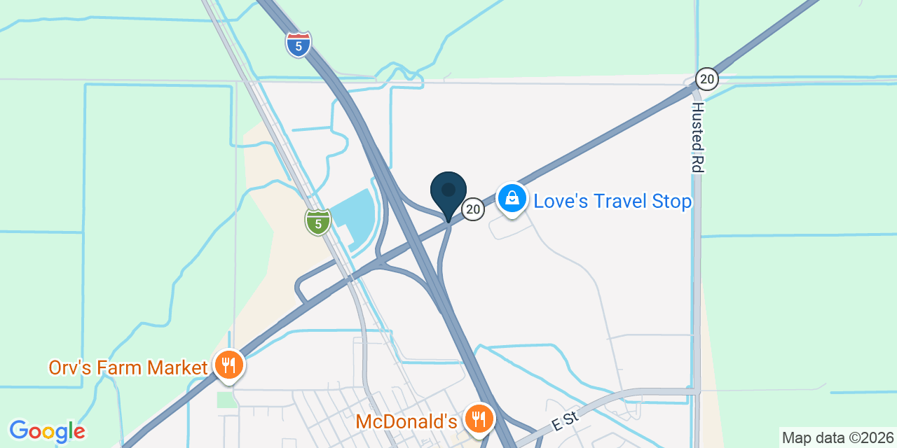 Map showing Williams, Colusa County, CA
