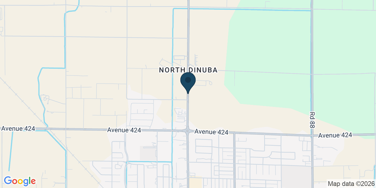 Map showing Dinuba, Tulare County, CA