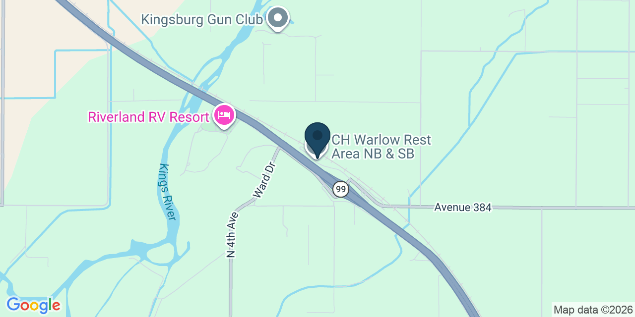 Map showing Kingsburg, Tulare County, CA
