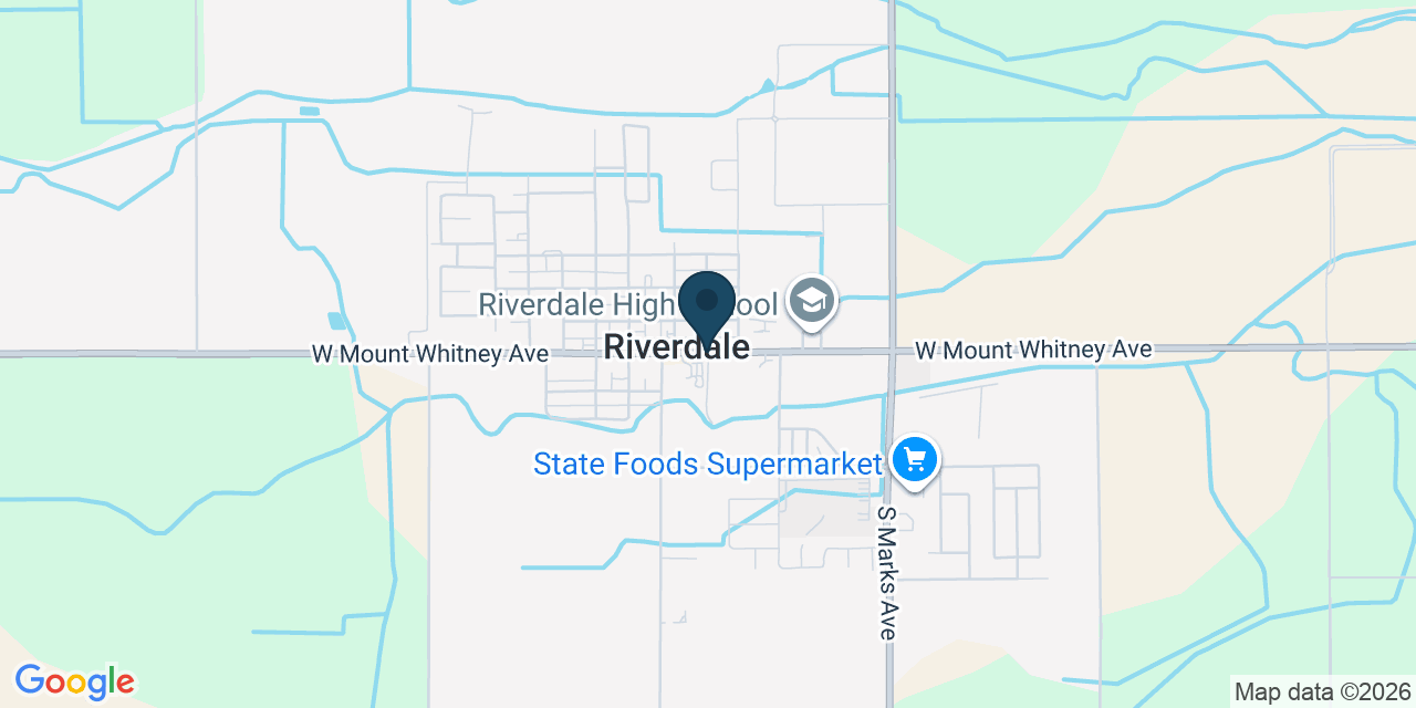 Map showing Riverdale, Fresno County, CA
