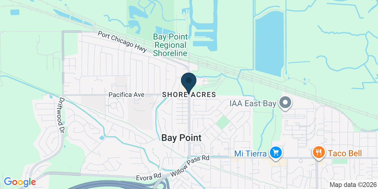 Map showing Bay Point, Contra Costa County, CA