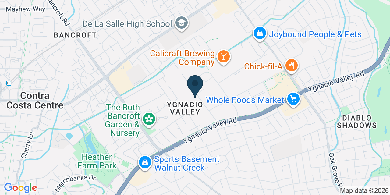 Map showing Walnut Creek, Contra Costa County, CA