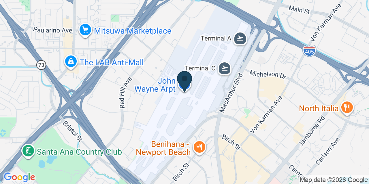 Map showing Santa Ana, Orange County, CA