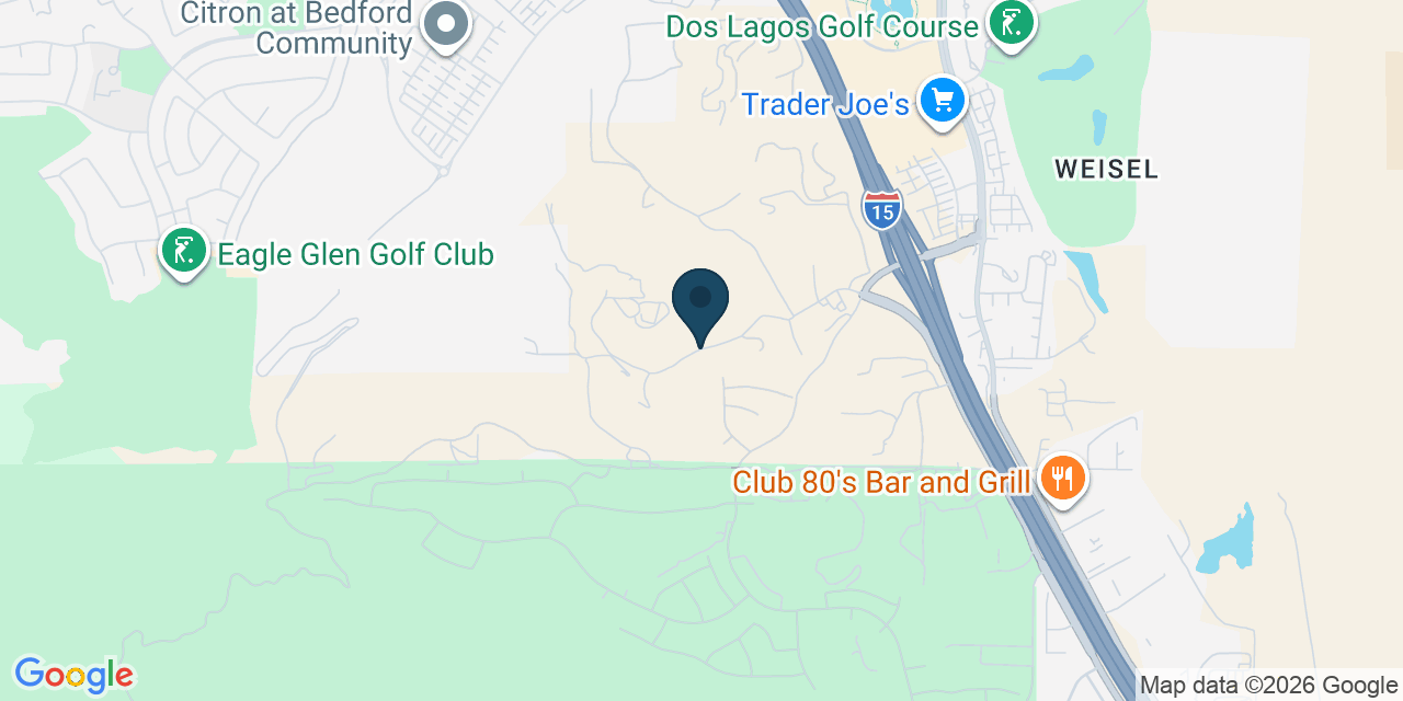 Map showing Temescal Valley, Riverside County, CA