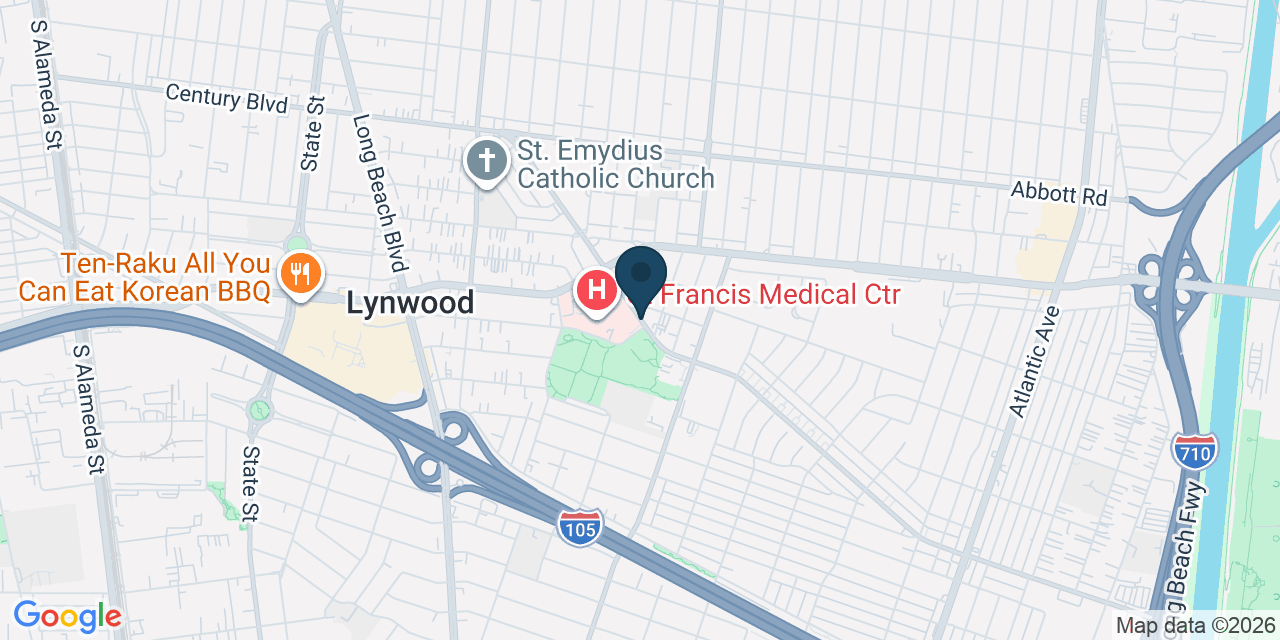 Map showing Los Angeles County, CA