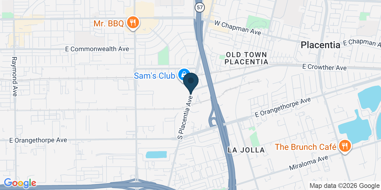 Map showing Orange County, CA