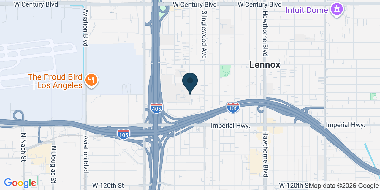 Map showing Lennox, Los Angeles County, CA