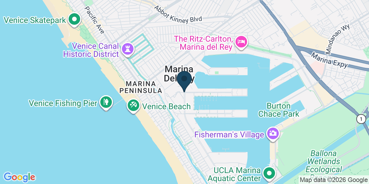 Map showing Marina del Rey, Los Angeles County, CA