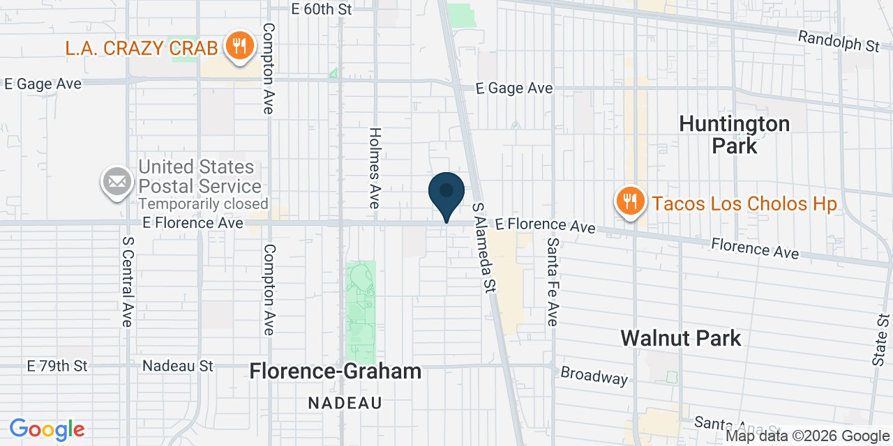 Map showing Florence-Graham, Los Angeles County, CA
