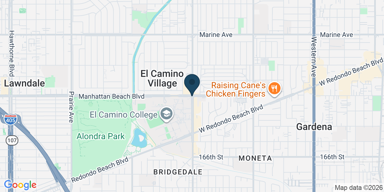 Map showing El Camino Village, Los Angeles County, CA