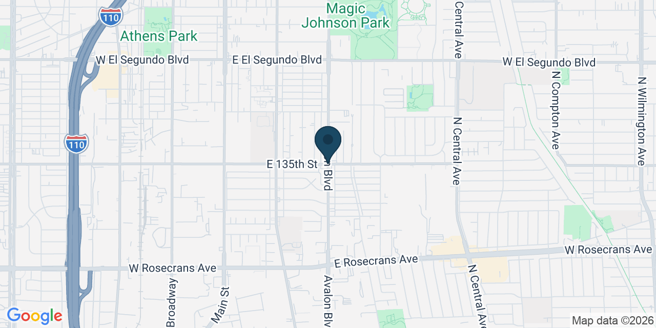Map showing West Rancho Dominguez, Los Angeles County, CA