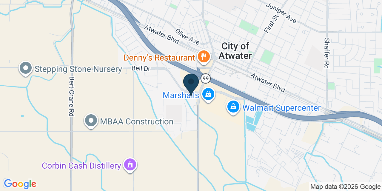 Map showing City of Atwater, Merced County, CA