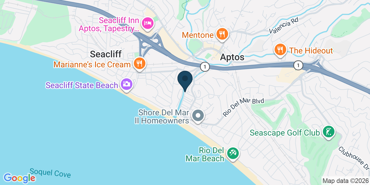 Map showing Rio del Mar, Santa Cruz County, CA