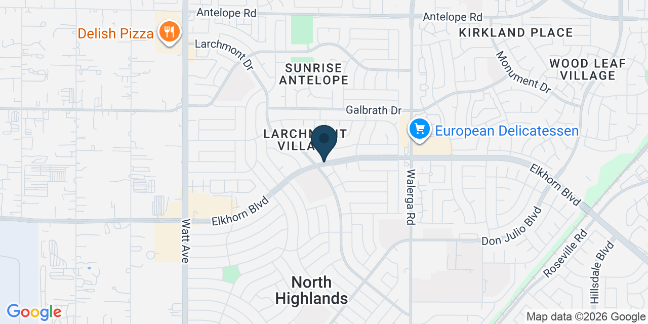 Map showing North Highlands, Sacramento County, CA