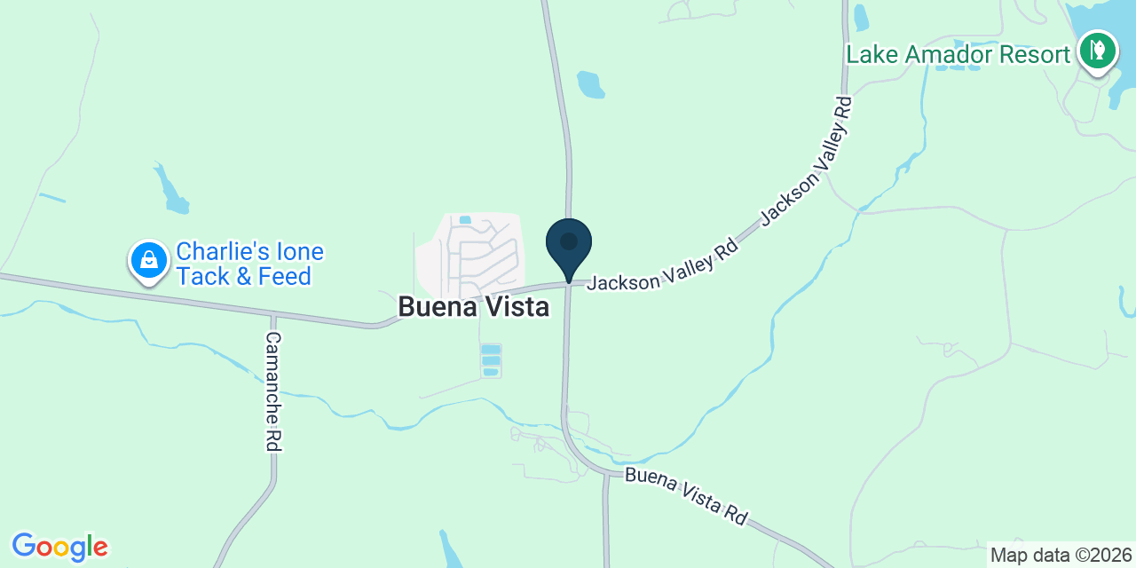 Map showing Buena Vista, Amador County, CA