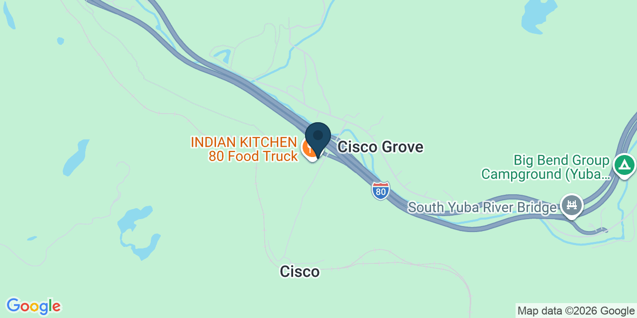 Map showing Soda Springs, Placer County, CA