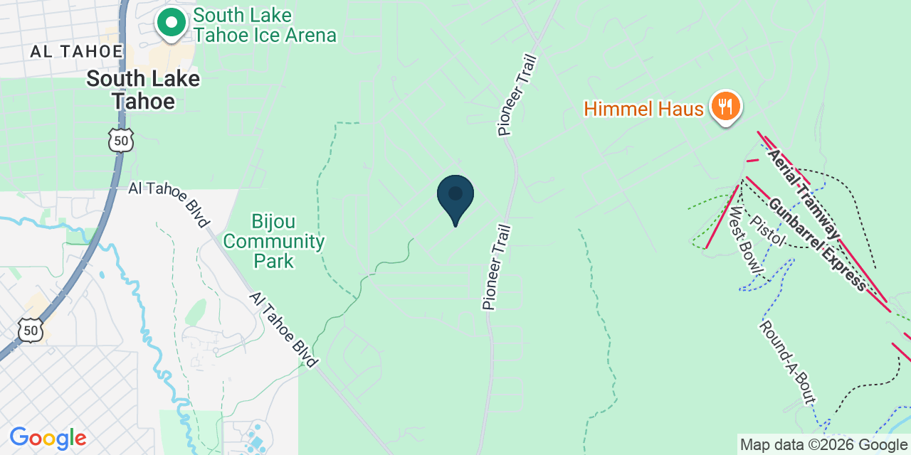Map showing South Lake Tahoe, El Dorado County, CA