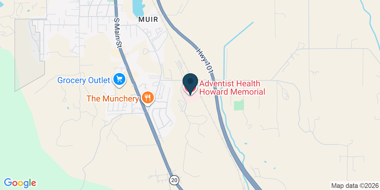 Map showing Willits, Mendocino County, CA