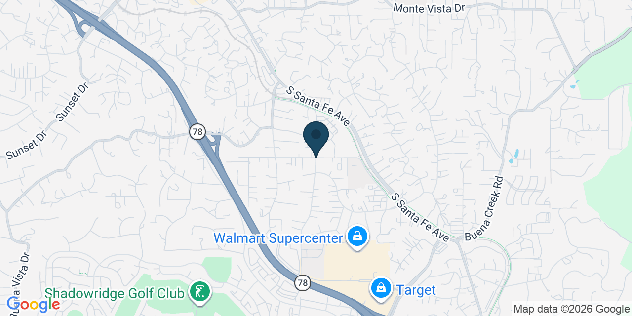 Map showing San Diego County, CA