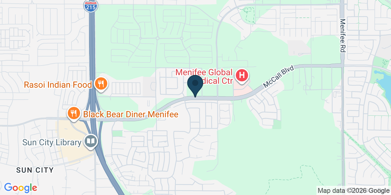 Map showing Menifee, Riverside County, CA