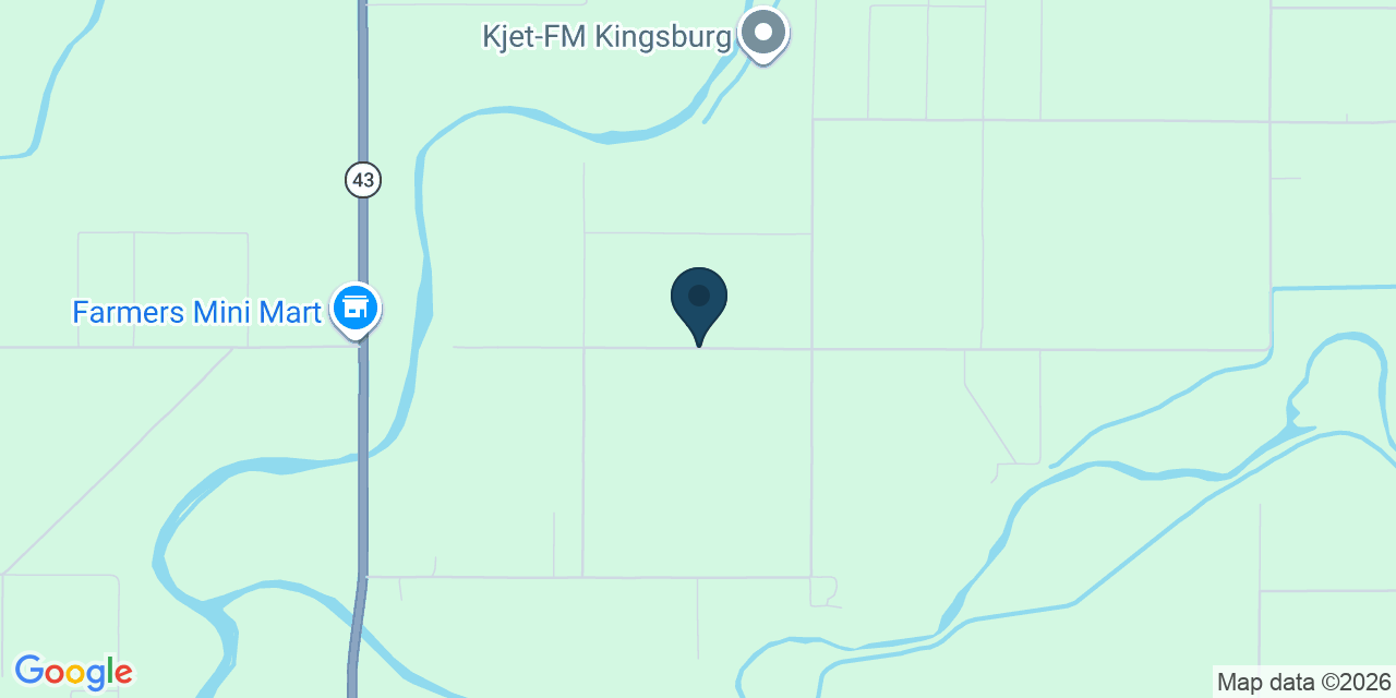 Map showing Kings County, CA