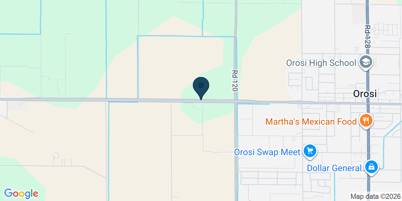 Map showing Orosi, Tulare County, CA