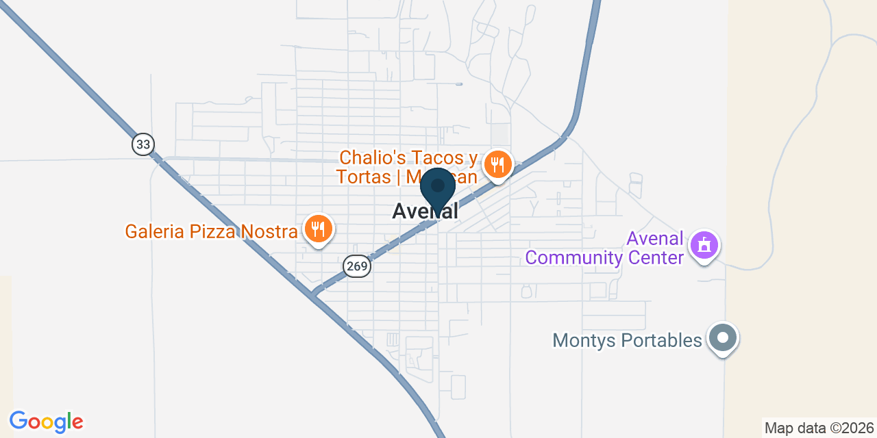 Map showing Avenal, Kings County, CA